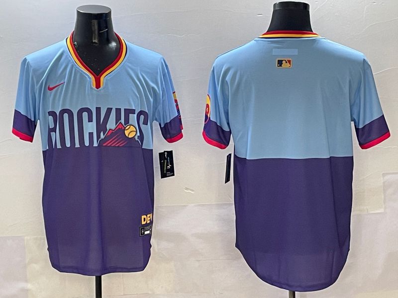 Men Colorado Rockies Blank Purple Joint Name 2025 Nike MLB Jersey style 1